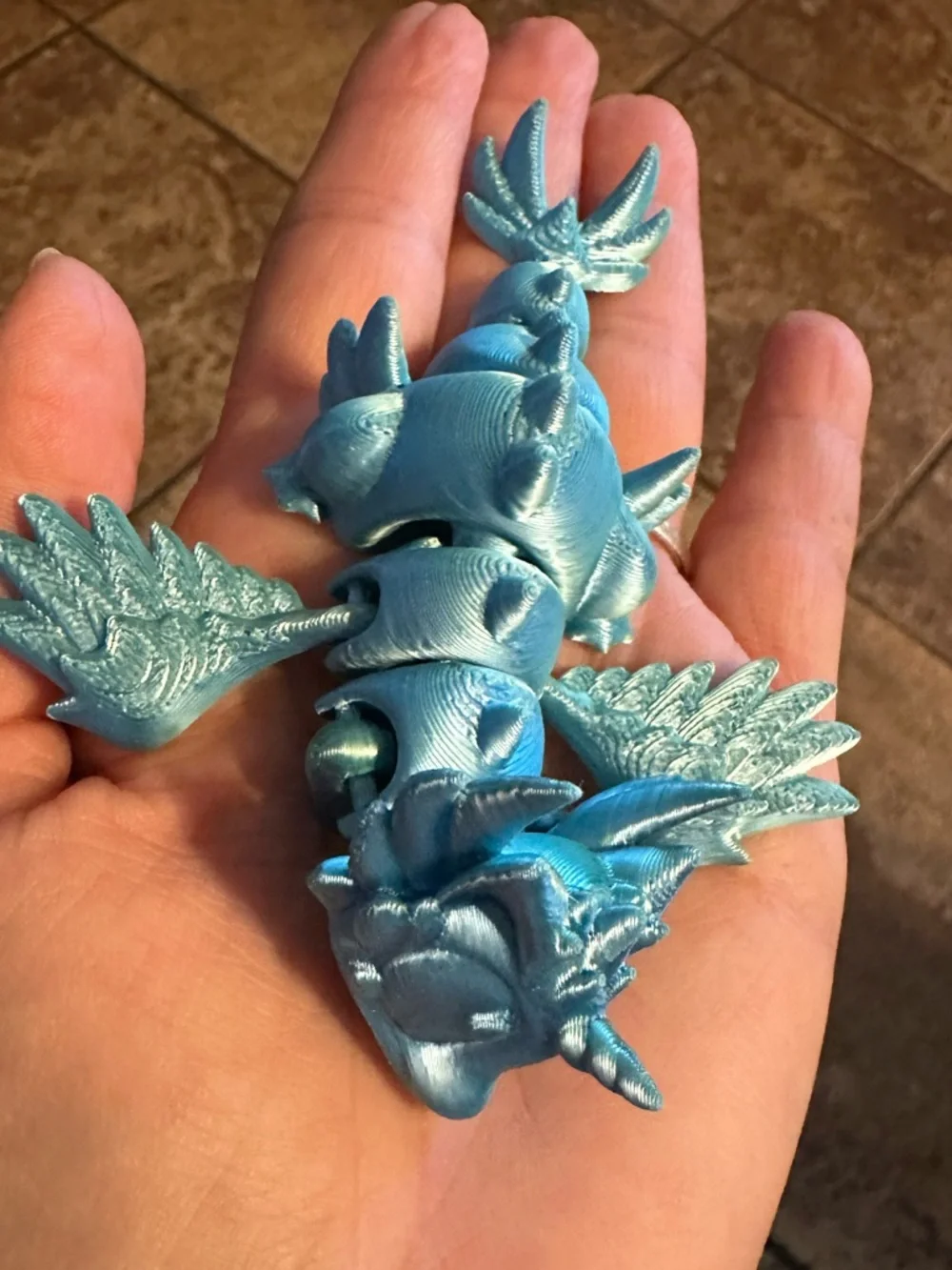 Blue 3-D printed - toy, decoration or  Accent set of 2
